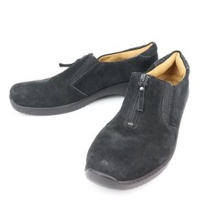 Natural Soul by Naturalizer Luxe Black Suede Zip Front Comfort Loafers Shoes 9M